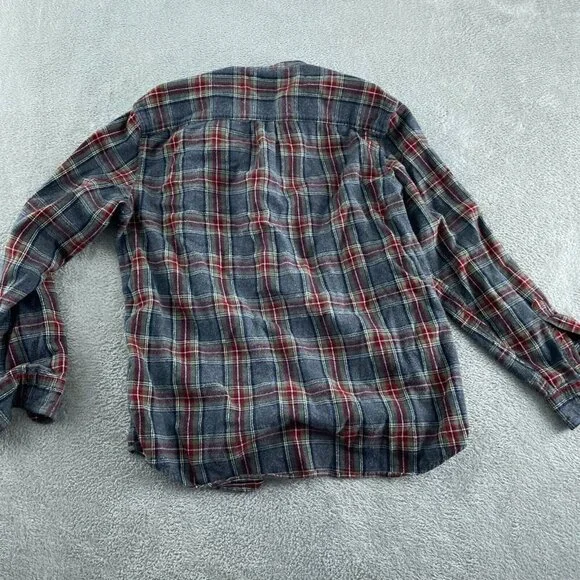 L.L. Bean Mens Traditional Button-Down Shirt M-REG 100% Cotton Gray/Red 2191 - Picture 2 of 8